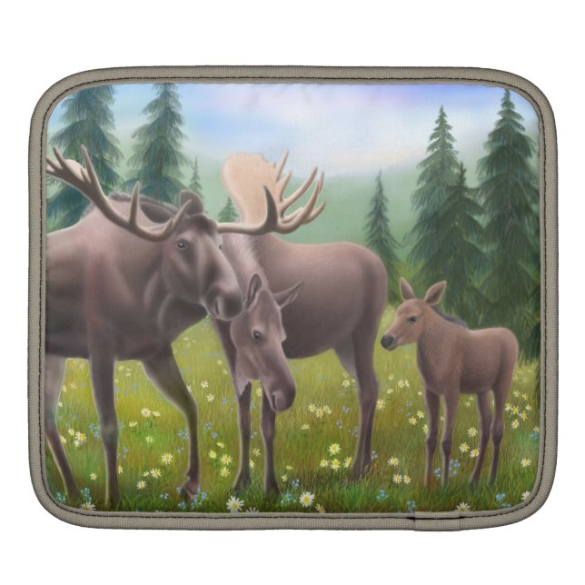 Housse iPad Famille du nord d'orignaux (Dos)
