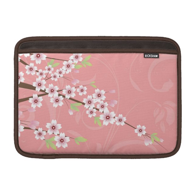 Housse Macbook Air Fleurs de cerisier roses molles (Devant)
