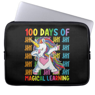 Housse Pour Ordinateur Portable 100 Jours D'Apprentissage Magique École Unicorn