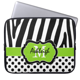 Housse Pour Ordinateur Portable 15" zèbre noir de chaux barre la caisse