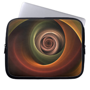 Housse Pour Ordinateur Portable 3D Spirale Abstraite couleurs chaudes Art fractal 