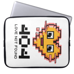 Housse Pour Ordinateur Portable 404 Amour non trouvé - Coeur Pixel rayé