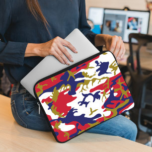 Housse Pour Ordinateur Portable 4 juillet, Jour de l'Indépendance, Or de camouflag