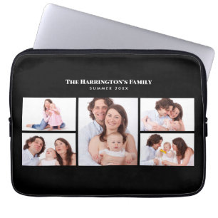 Housse Pour Ordinateur Portable 5 sections Photo personnalisée Simple cadre noir é