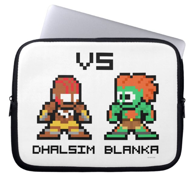Housse Pour Ordinateur Portable 8bit Dhalsim CONTRE Blanka (Devant)