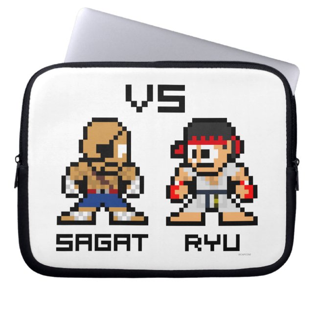 Housse Pour Ordinateur Portable 8bit Sagat CONTRE Ryu (Devant)
