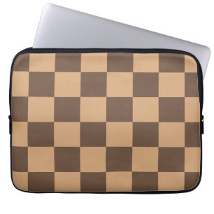 Housse Pour Ordinateur Portable À damiers vintage dans les bruns chauds