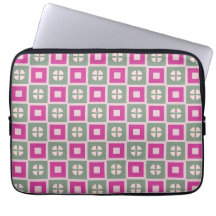 Housse pour ordinateur portable à fleurs carrées v