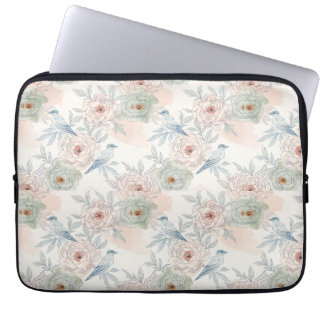 Housse Pour Ordinateur Portable A symphony of song and petals pattern