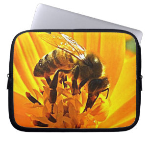 Housse Pour Ordinateur Portable Abeille sur une fleur