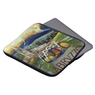 Housse Pour Ordinateur Portable Abruzzes Italie Poster Vintage voyage Art avec fem