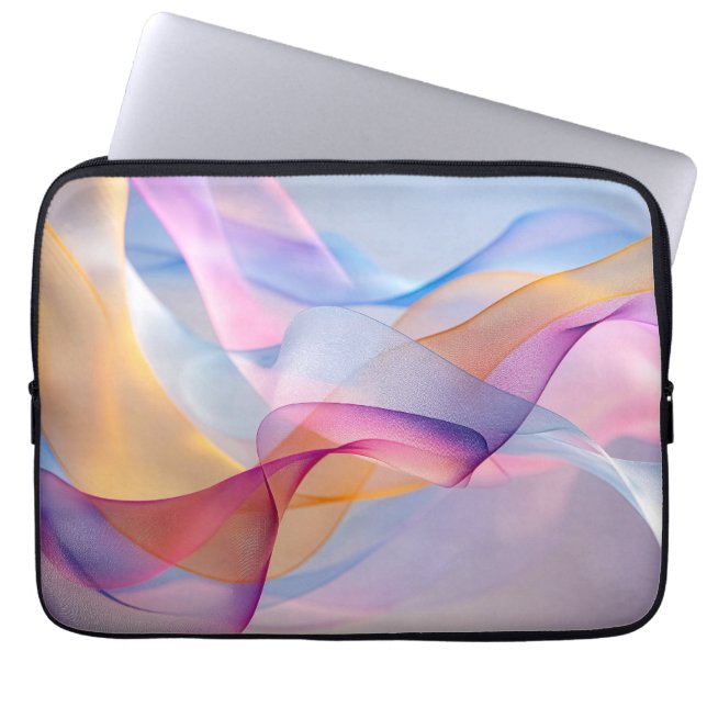 Housse Pour Ordinateur Portable Abstract Colorful Flowing Ribbons (Devant)