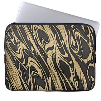 Housse Pour Ordinateur Portable Abstract Fluid Art - Black Marble Effect