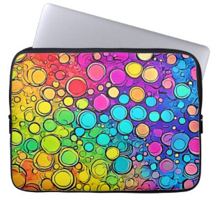 Housse Pour Ordinateur Portable Abstraction de bulle d'arc-en-ciel vif