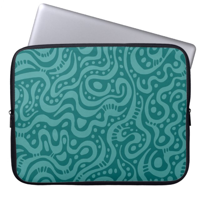 Housse Pour Ordinateur Portable Abstrait 041211 - Ocean Green on Moss Green (Devant)