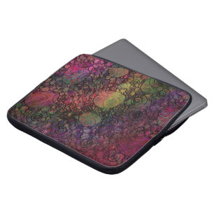 Housse Pour Ordinateur Portable Abstrait coloré avec des cercles grunge