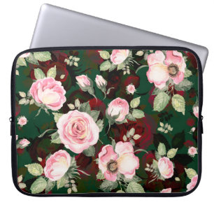 Housse Pour Ordinateur Portable Abstrait continu joli motif tiré fleurir ou