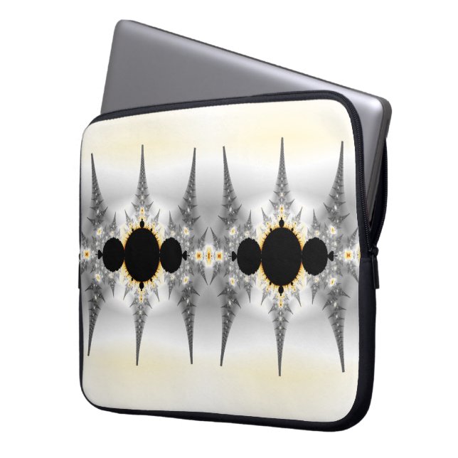 Housse Pour Ordinateur Portable Abstrait Fractal argenté (devant gauche)