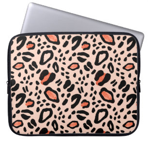 Housse Pour Ordinateur Portable Abstrait léopard aquarelle. Motif poster de anima