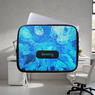 Housse Pour Ordinateur Portable Abstrait, moderne, turquoise, mosaïque hawaïenne