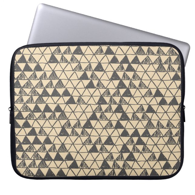 Housse Pour Ordinateur Portable Abstrait Motif triangle Vintage. (Devant)