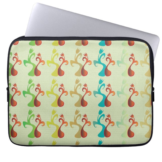 Housse Pour Ordinateur Portable Abstrait Multicolor Tulip motif floral (Devant)