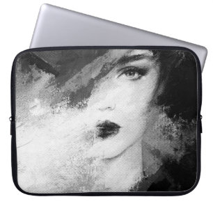 Housse Pour Ordinateur Portable Abstraite belle femme. illustration de mode. ac