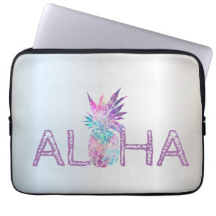 Housse Pour Ordinateur Portable Adorable Aloha Hawaïen Pineapple, Argent