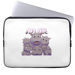 Housse Pour Ordinateur Portable Adorable Baby Hippo Juste Une Fille Qui Aime Moo D