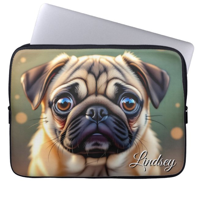 Housse Pour Ordinateur Portable Adorable Pug Close up | Cute Dog Personalized (Devant)