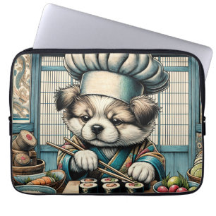 Housse Pour Ordinateur Portable Adorable Sushi Chef Chiot