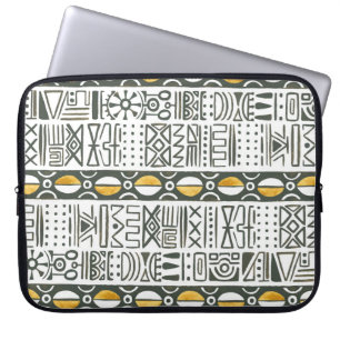 Housse Pour Ordinateur Portable Africain ethnique, aquarelle motif sans couture.