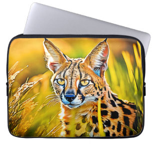 Housse Pour Ordinateur Portable African Savannah Serval Wildcat Look Design