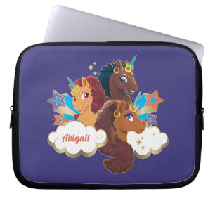 Housse Pour Ordinateur Portable Afro Unicorn "Fabriqué en magie" Trio Design