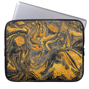 Housse Pour Ordinateur Portable Agate Crystal. Suminagashi moderne futuriste. Swir