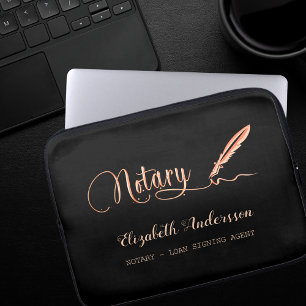 Housse Pour Ordinateur Portable Agent de signature de crédit noir rose or
