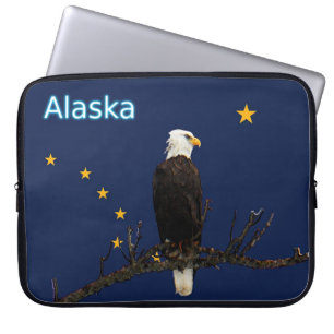 Housse Pour Ordinateur Portable Aigle Et Drapeau De L'Alaska