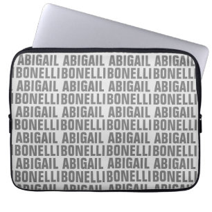 Housse Pour Ordinateur Portable Ajouter le nom minimaliste gras moderne gris chic