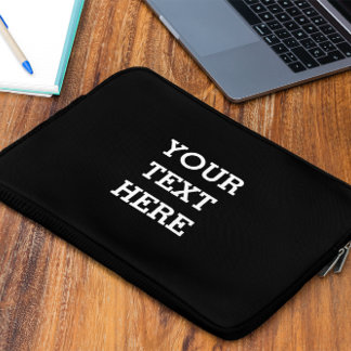 Housse Pour Ordinateur Portable Ajouter votre propre texte personnalisé ici noir e