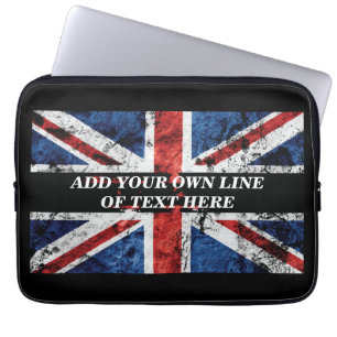Housse Pour Ordinateur Portable Ajouter votre texte sur le drapeau anglais Jeu d'o