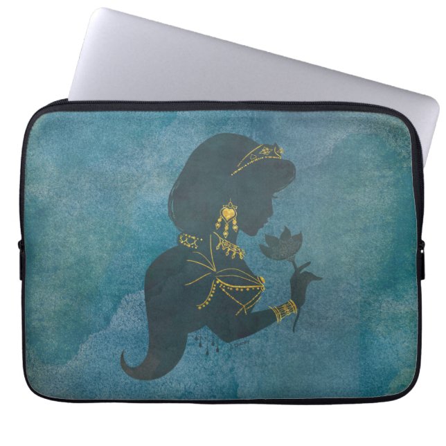 Housse Pour Ordinateur Portable Aladdin | Jasmine Gilded Silhouette (Devant)