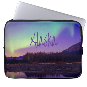 Housse Pour Ordinateur Portable Alaska Northern Lights Mountains Lake