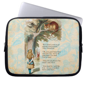 Housse Pour Ordinateur Portable Alice au pays des merveilles Cheshire Cat Mad