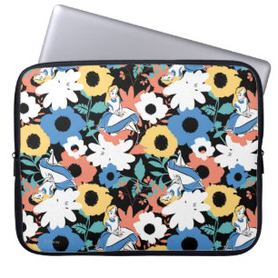 Housse Pour Ordinateur Portable Alice au pays des merveilles Floral Motif rétro