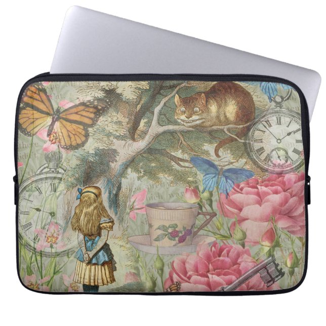 Housse Pour Ordinateur Portable Alice Cheshire Chat Wonderland Tree Garden (Devant)