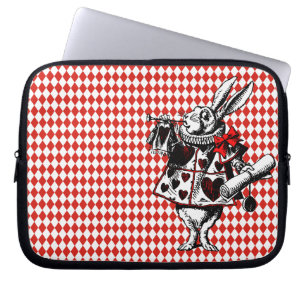 Housse Pour Ordinateur Portable Alice lapin blanc au manteau portable Wonderland