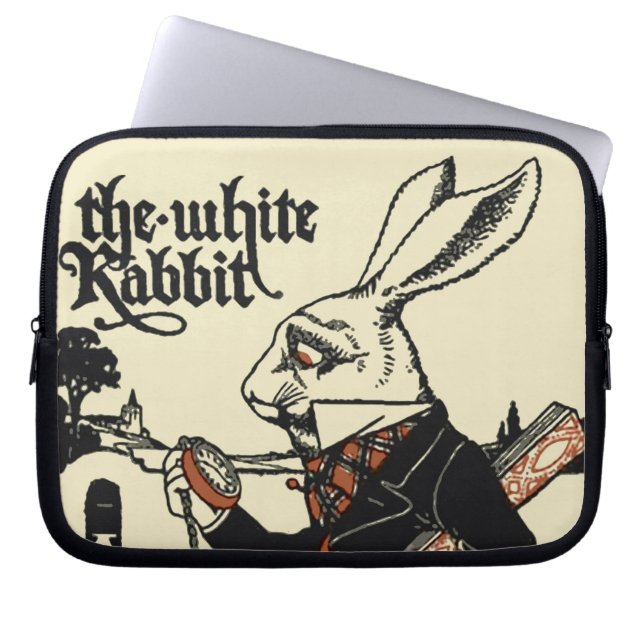 Housse Pour Ordinateur Portable Alice White Rabbit Classic Wonderland (Devant)