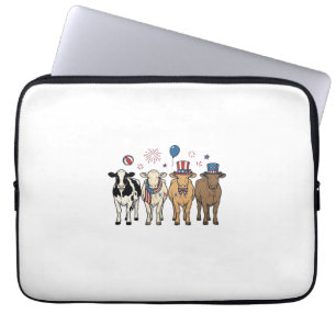 Housse Pour Ordinateur Portable Alignement de vaches patriotiques dessin de t-shir