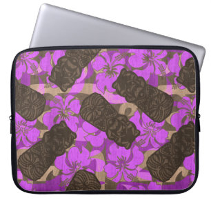 Housse Pour Ordinateur Portable Ali'i Refuge Hawaiian Hibiscus Tiki