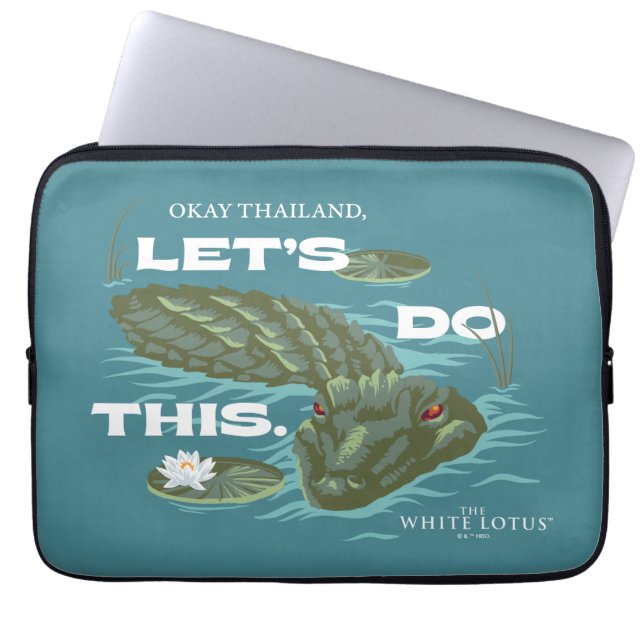 Housse Pour Ordinateur Portable Alligator - Le Lotus Blanc (Devant)